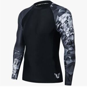 HUGE SPORTS Men's Splice UV‎ Sun Protection UPF 50+ Skins Rash Guard Size Medium